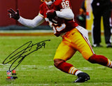 Santana Moss Autographed Washington Redskins 8x10 PF Photo Running w/ Ball- JSA W Auth *Black