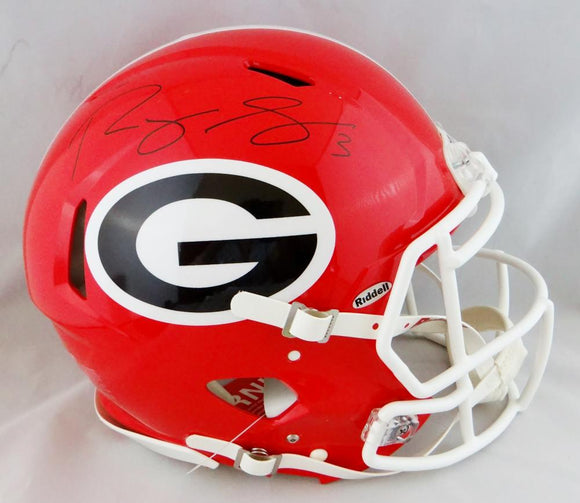 Roquan Smith Autographed Georgia F/S Authentic Riddell Speed Helmet- Beckett Auth *Black