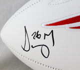 Sony Michel Autographed New England Patriots Logo Football w/ SB Champs- Beckett Auth Image 2