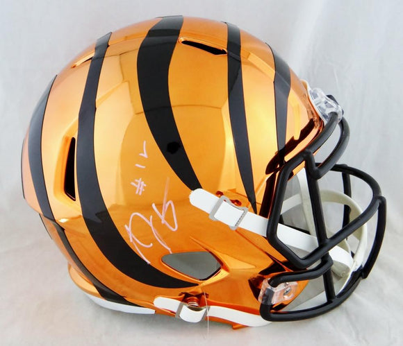 A. J. Green Autographed Cincinnati Bengals F/S Chrome Helmet- JSA W Auth *White
