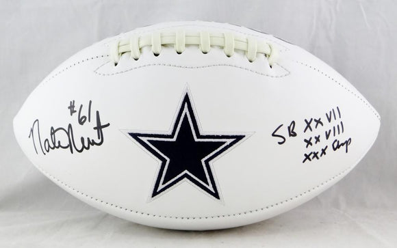 Nate Newton Autographed Dallas Cowboys Logo Football w/ SB Champs- JSA W Auth