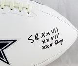 Nate Newton Autographed Dallas Cowboys Logo Football w/ SB Champs- JSA W Auth