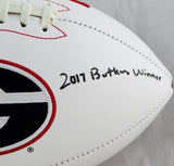 Roquan Smith Autographed Georgia Bulldogs Logo Football w/ 2017 Butkus - Beckett Authenticated