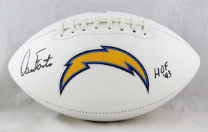 Dan Fouts Autographed San Diego Chargers Logo Football w/ HOF - Beckett Auth