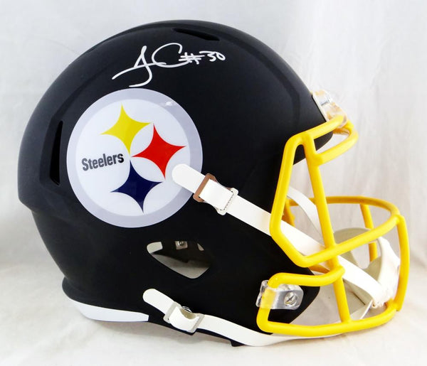 James Conner Autographed Pittsburgh Steelers F/S Flat Black Helmet- Be –  The Jersey Source