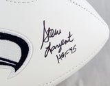 Steve Largent Autographed Seattle Seahawks Logo Football with HOF - Beckett Auth
