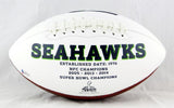 Steve Largent Autographed Seattle Seahawks Logo Football with HOF - Beckett Auth