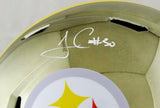 James Conner Autographed Pittsburgh Steelers F/S Chrome Helmet- Beckett Auth *White