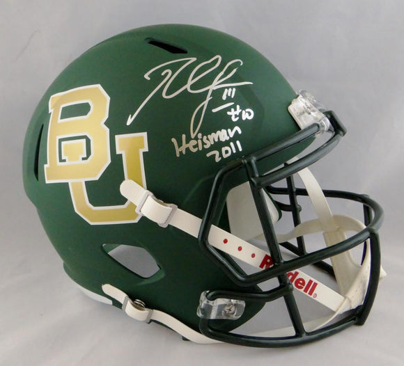 Robert Griffin III Autographed Baylor Bears F/S Riddell Speed Helmet W/ Heisman- JSA W Auth