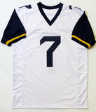 Will Grier Autographed White College Style Jersey - JSA W Auth *Silver