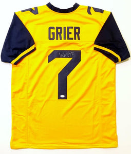 Will Grier Autographed Yellow College Style Jersey - JSA W Auth *Silver