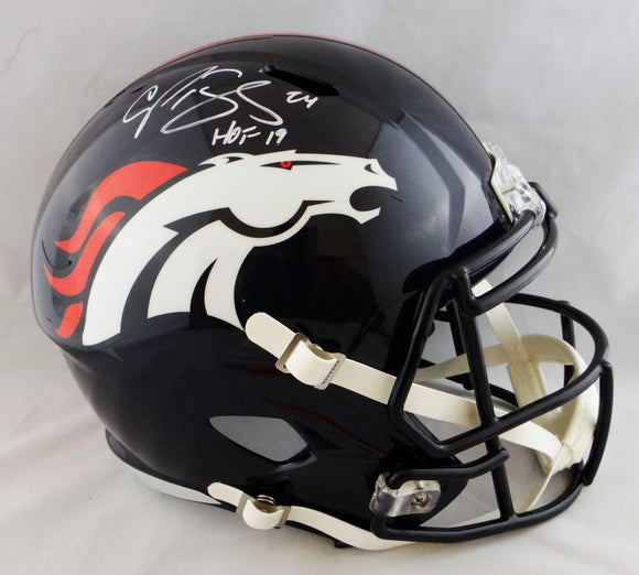 Champ Bailey Autographed Denver Broncos F/S Speed Authentic Helmet w/ HOF- JSA W Auth *White