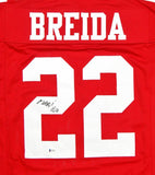 Matt Breida  Autographed Red Pro Style Jersey- Beckett Authenticated *L2