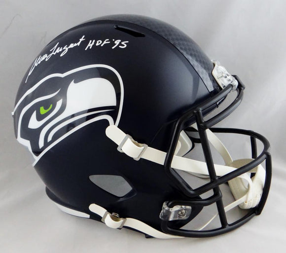 Steve Largent Autographed Seattle Seahawks F/S Speed Helmet w/ HOF- JSA W Auth *White