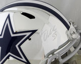 Leighton Vander Esch Autographed Dallas Cowboys F/S Chrome Helmet - Beckett Auth *White
