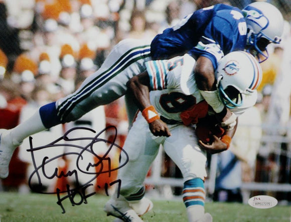 Kenny Easley Autographed Seattle Seahawks 8x10 Photo vs Dolphins w/ HOF- JSA W Auth *Black
