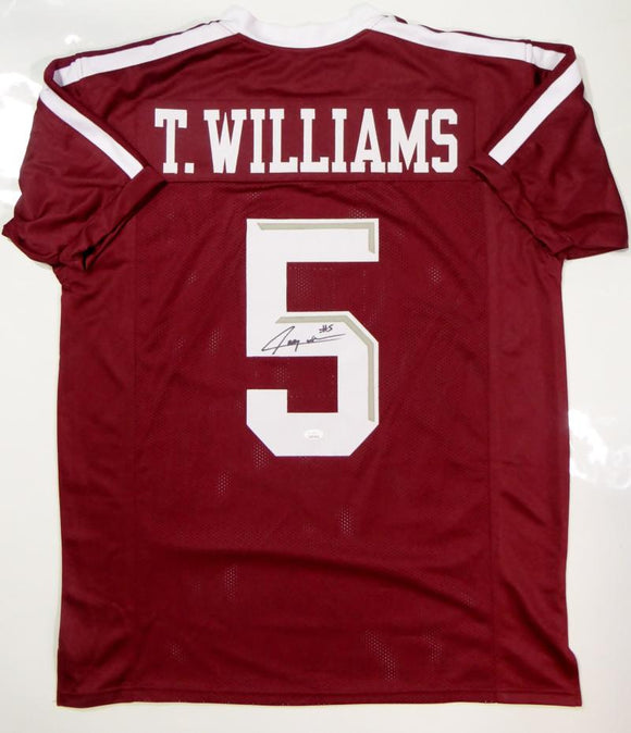 Treveon Williams Autographed Maroon College Style Jersey- JSA Witnessed Auth *5