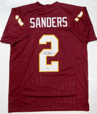 Deion Sanders Autographed Maroon College Style Jersey - Beckett W Authentication *2
