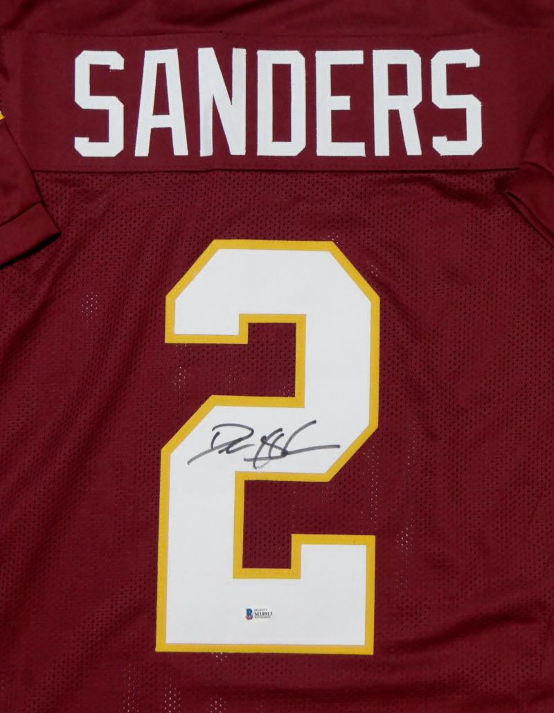 The Jersey Source Deion Sanders Autographed White College Style Jersey - Beckett W Auth *2