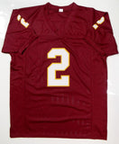 Deion Sanders Autographed Maroon College Style Jersey - Beckett W Authentication *2
