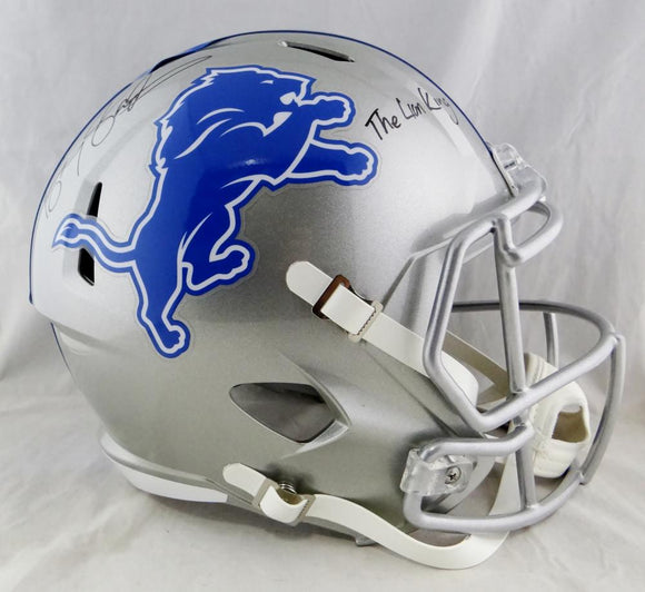 Barry Sanders Signed Detroit Lions F/S Speed Helmet W/ The Lion