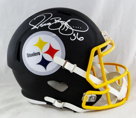 Jerome Bettis Signed Pittsburgh Steelers F/S Flat Black Helmet- Beckett Auth *Silver