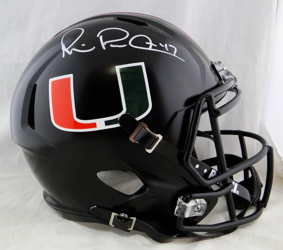 Michael Irvin Autographed Full Size Riddell Miami Hurricanes Black Speed Helmet- JSA W *White