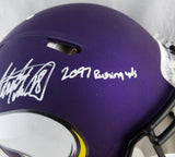 Adrian Peterson Autographed Vikings F/S Speed Authentic Helmet W/3 Insc- Beckett Auth *White