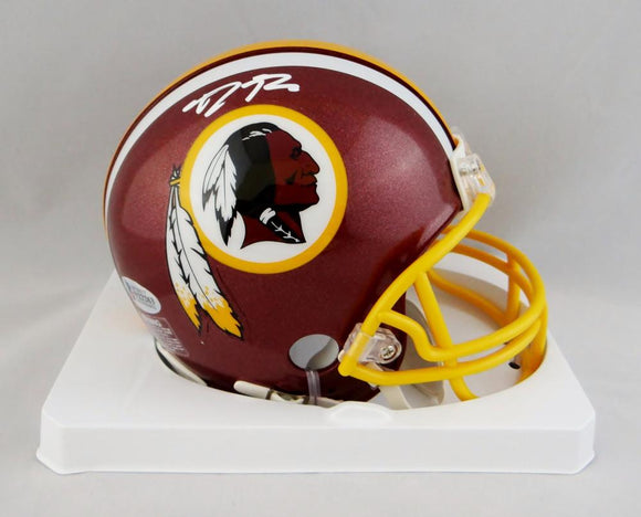 Daron Payne Autographed Washington Redskins Mini Helmet- Beckett W Auth *White