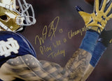 Will Fuller Signed ND 16x20 Catch Photo w/#15 (2 Lines) Play Like A Champion Today- JSA W *Gold