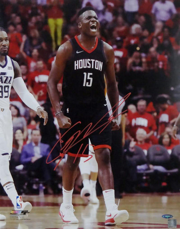 Clint Capela Autographed 16x20 Yelling PF Photo- TriStar Auth *Red