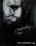 James Jude Courtney Signed 16x20 Halloween Movie Poster W/ Michael Myers 2018-JSA W *White