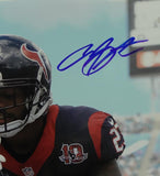 Arian Foster Autographed Texans 8x10 TD Bow Blue Jersey Photo- JSA W Auth