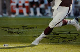 Johnny Manziel Autographed Texas A&M 16x20 PF Photo Looking to Pass 3 Insc-Beckett W Auth *Black