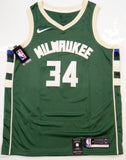 Giannis Antetokounmpo Autographed Milwaukee Bucks Green Jersey- JSA W Auth *4