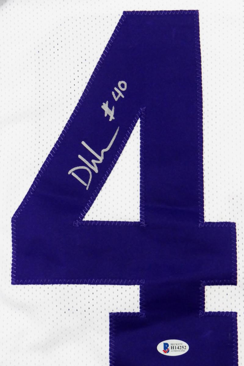 Devin White Autographed White/Black Pro Style Jersey- Auth *4