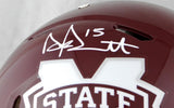 Dak Prescott Autographed Miss State F/S Speed Authentic Helmet - Beckett Auth *White