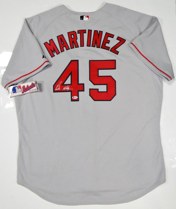 Pedro Martinez Autographed Grey Boston Red Sox Majestic Jersey- Beckett Auth *4