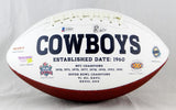 Dak Prescott Autographed Dallas Cowboys Logo Football- Beckett Auth *Black
