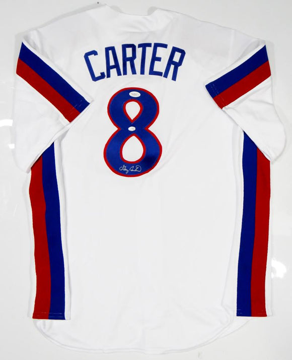 Gary Carter Autographed Montreal Expos White Majestic Jersey- JSA
