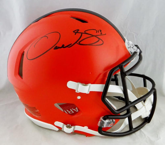 Odell Beckham Full Name Signed Browns F/S Speed Authentic Helmet- JSA W Auth *Blk