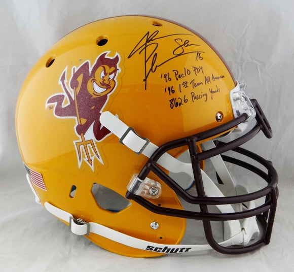 Jake Plummer Signed Arizona State F/S Schutt Authentic Helmet W/ 3 Insc- Beckett Auth *Front Image 1