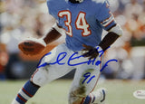 Earl Campbell Autographed Oilers 8x10 Photo Running With Ball W/HOF- JSA W Auth *Blue