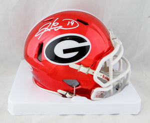 Hines Ward Autographed Georgia Bulldogs Chrome Mini Helmet Beckett Auth *White