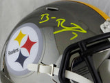 Ben Roethlisberger Autographed Pittsburgh Steelers Chrome Mini Helmet- Beckett Auth *Yellow