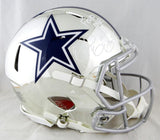 Ezekiel Elliott Signed Cowboys F/S Chrome Speed Authentic Helmet w/ Feed Me- Beckett Auth *White Image 1