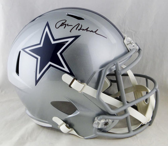 Roger Staubach Autographed Dallas Cowboys Full Size Speed Helmet - Beckett Auth *Black