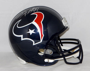 JJ Watt Autographed Houston Texans Full Size Helmet- JSA Witnessed Auth *SILVER
