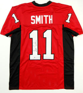 Alex Smith Autographed Red College Style Jersey - Beckett Auth *L1