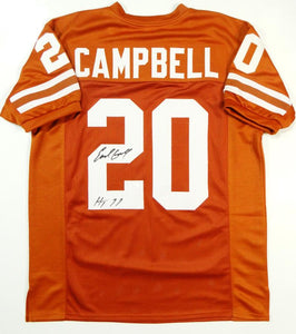 Earl Campbell Autographed Orange College Style Jersey W/ HT- JSA Witnessed Auth Image 1